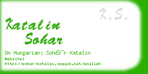 katalin sohar business card